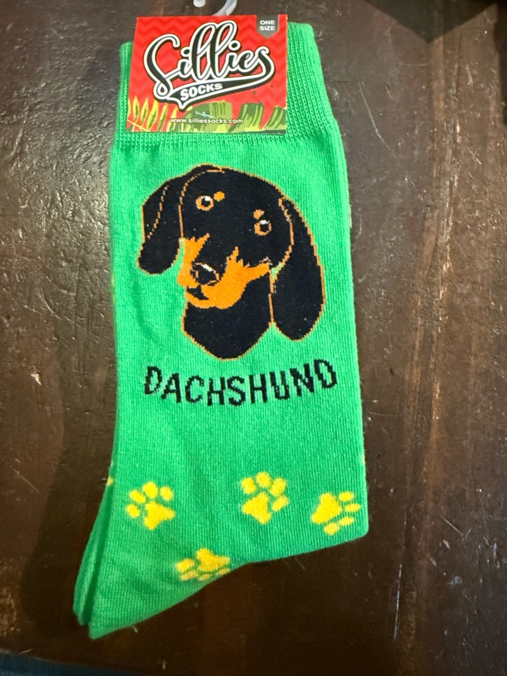 NWT Sillies Socks Dachshund Socks - Novelty Unisex Sock Set, Fun Unique